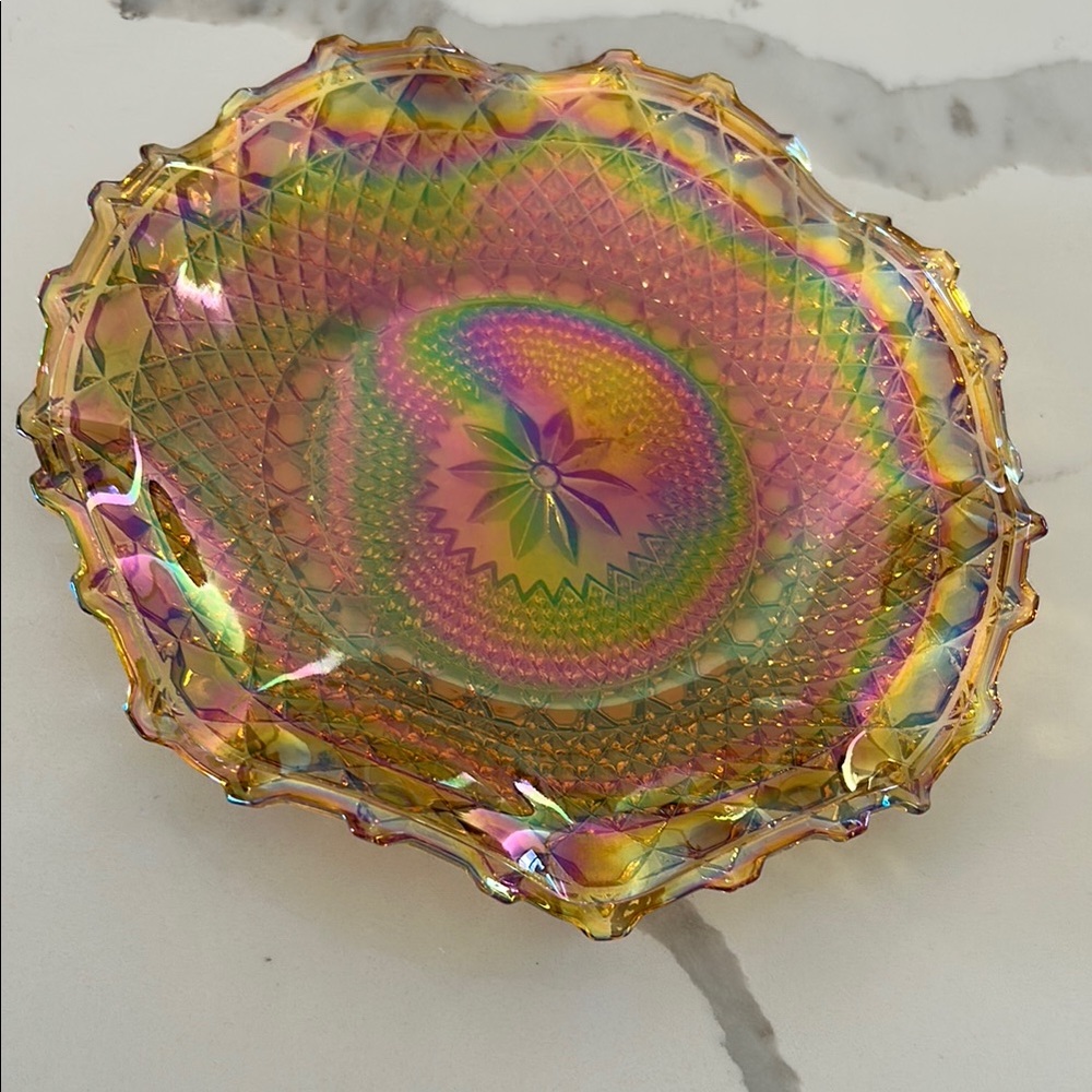 Vintage Indiana Carnival Glass Hostess Plate